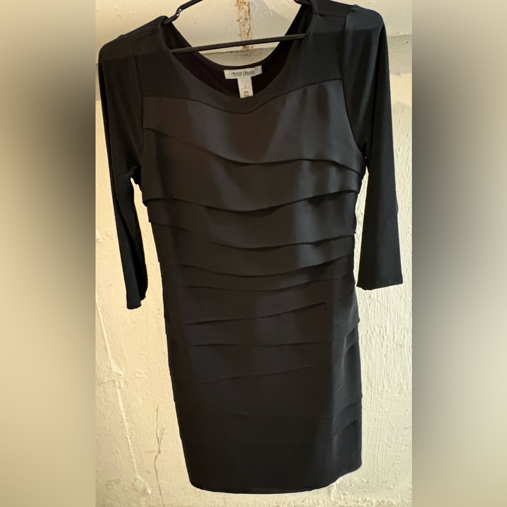White House Black Market Elegant Black Long Sleeve Dress